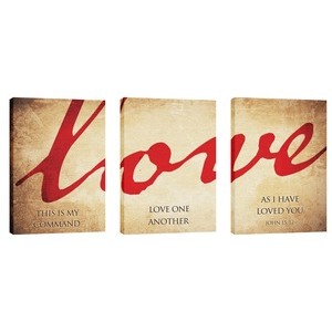 Love Triptych 24in x 36in Canvas Prints
