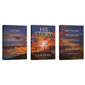 His Story Our Hope Triptych 24in x 36in Canvas Prints