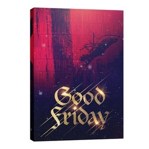 Good Friday Red Crucifixion 24in x 36in Canvas Prints
