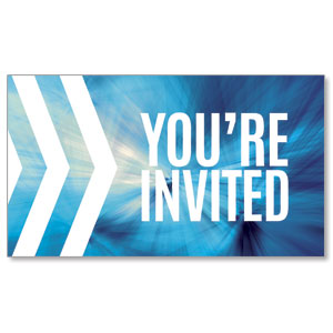 Chevron Blue You're Invited 2" x 3.5" Flat Invite