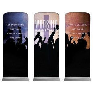 Worship Loud Triptych 2'7" x 6'7" Sleeve Banners