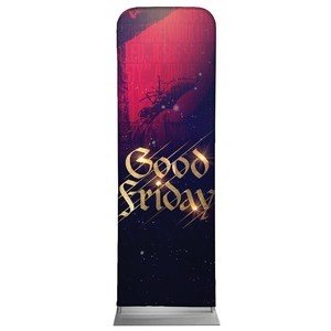 Good Friday Red Crucifixion 2' x 6' Sleeve Banner