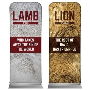 Lamb and Lion Pair 2'7" x 6'7" Sleeve Banners