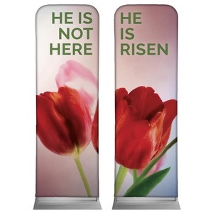 Risen Tulips Pair 2' x 6' Sleeve Banner