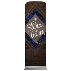 Savior Born Stained Glass 2' x 6' Sleeve Banner