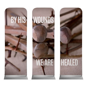 By His Wounds 2' x 6' Sleeve Banner