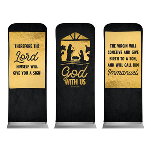 God With Us Gold Triptych 2'7" x 6'7" Sleeve Banners