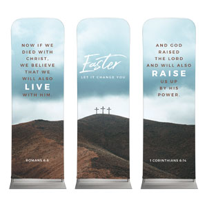 Easter Let It Change You Triptych 2' x 6' Sleeve Banner