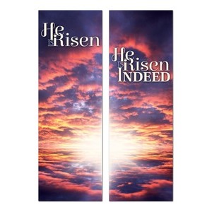 Risen Indeed Pair 2' x 6' Fabric Banners