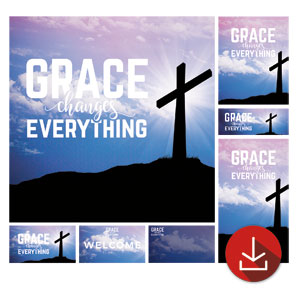 Grace Changes Everything Cross Church Graphic Bundles