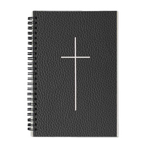 Black Leather Pattern Cross Bible Study SOAP Journal & Planner