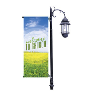 Season Welcome Field Light Pole Banners