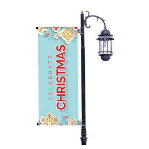 Paper Snowflakes Light Pole Banners