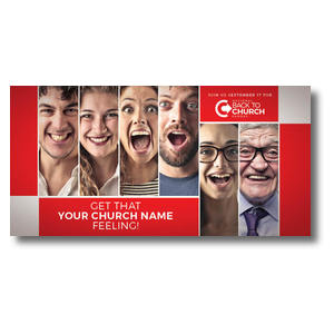 Back to Church Happy Faces 11" x 5.5" Oversized Postcards