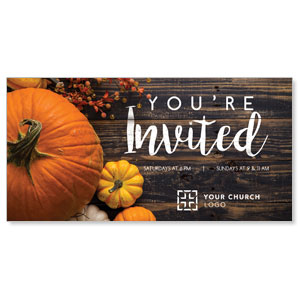 Pumpkins Youre Invited 11" x 5.5" Oversized Postcards