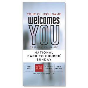 Back to Church Welcomes You 11" x 5.5" Oversized Postcards