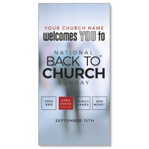 Back to Church Welcomes You Logo 11" x 5.5" Oversized Postcards
