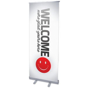 Pin Stripe Welcome 2'7" x 6'7"  Vinyl Banner