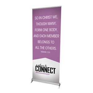 Place To Connect Rom 12:5 2'7" x 6'7"  Vinyl Banner