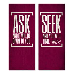 Ask And Seek 2'7" x 6'7"  Vinyl Banner