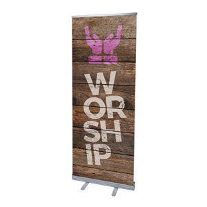 Shiplap Worship Natural 2'7" x 6'7"  Vinyl Banner