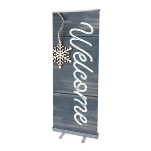 Wood Ornaments Welcome 2'7" x 6'7"  Vinyl Banner