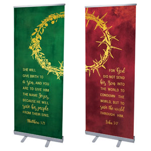 Wreath and Thorn Crown 2'7" x 6'7"  Vinyl Banner