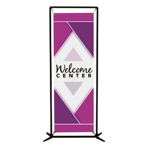 Welcome Diamond Purple 2' x 6' Banner