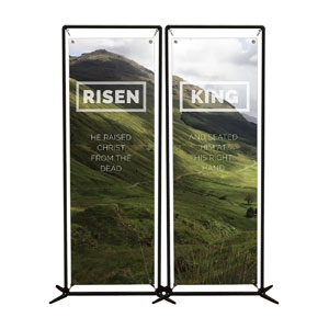 Risen King Hillside Pair 2' x 6' Banner