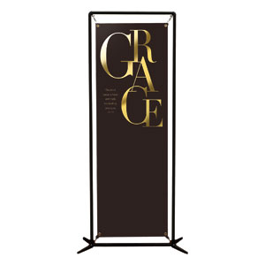 Gold Letters Grace 2' x 6' Banner