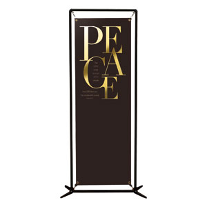 Gold Letters Peace 2' x 6' Banner