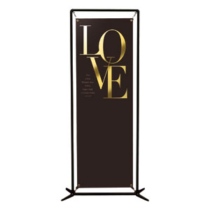 Gold Letters Love 2' x 6' Banner