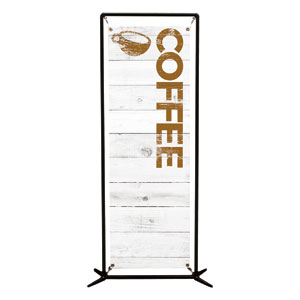 Shiplap Coffee White 2' x 6' Banner