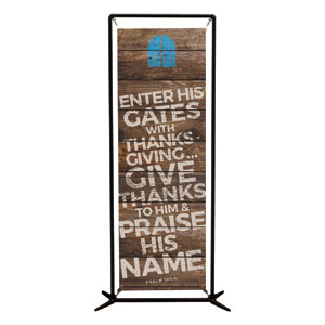 Shiplap Psalm 100:4 Natural 2' x 6' Banner