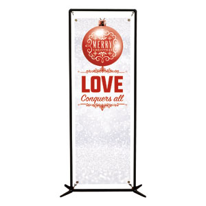 Silver Snow Love Ornament 2' x 6' Banner