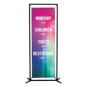 Colorful Lights Directional 2' x 6' Banner