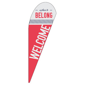 To Belong Red Teardrop Flag Banners