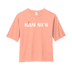 SAY YES Pink Boxy Tee - Large Apparel