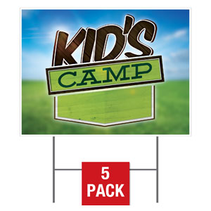 Blue Sky Kids Camp Yard Signs - Stock 1-sided