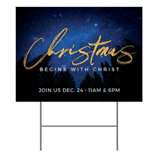 Night Sky Gold Script Christmas 