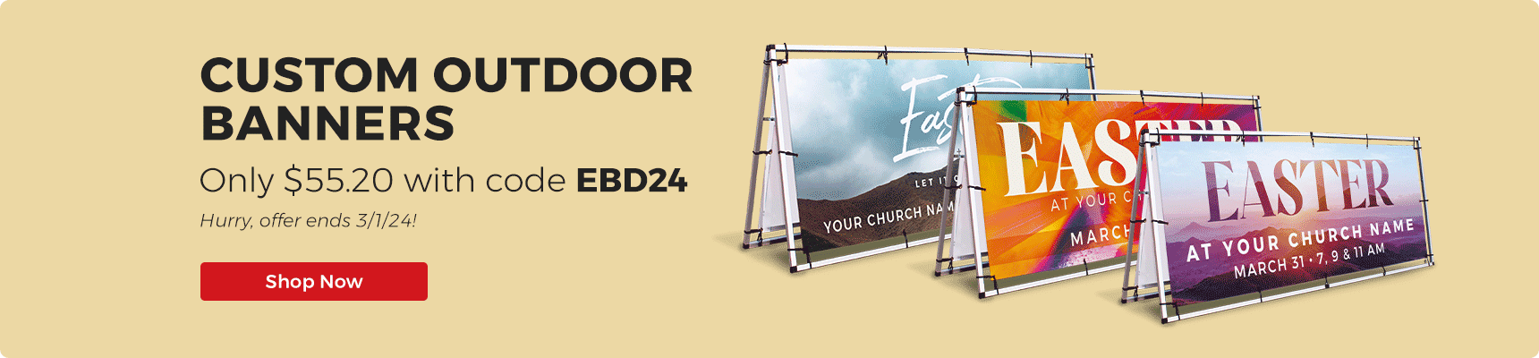 Outdoor Church Banners only $55.20 with Discount Code EBD24