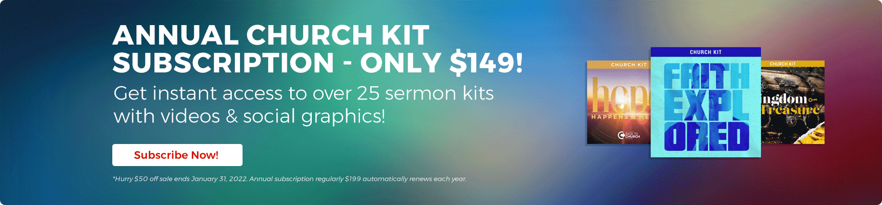 $50 Off Annual Sermon Series Kit Subsription