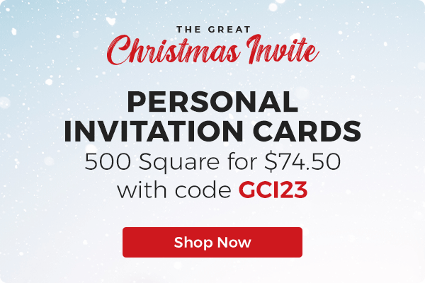 50% Off 500 Square Invite Cards for Christmas