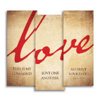 "Love" Banner Triptych