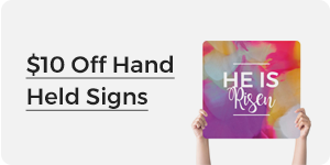 $10 Off HandHeld Signs