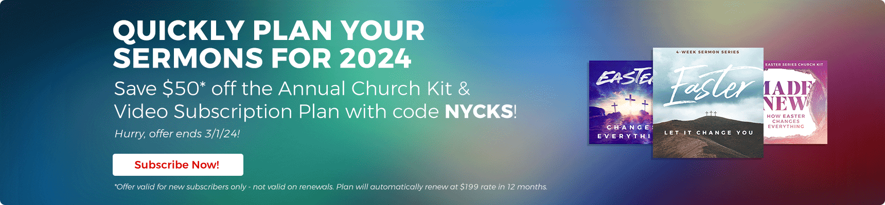 Unlock your church's outreach potential with over 50 church kits and videos, advent, easter, back to church. All church kits and videos only $149.