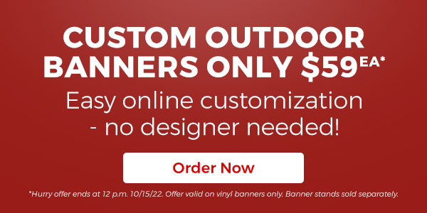 Outdoor Vinyl Banners starting at just $59