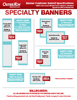 Specialty Banner Size Chart