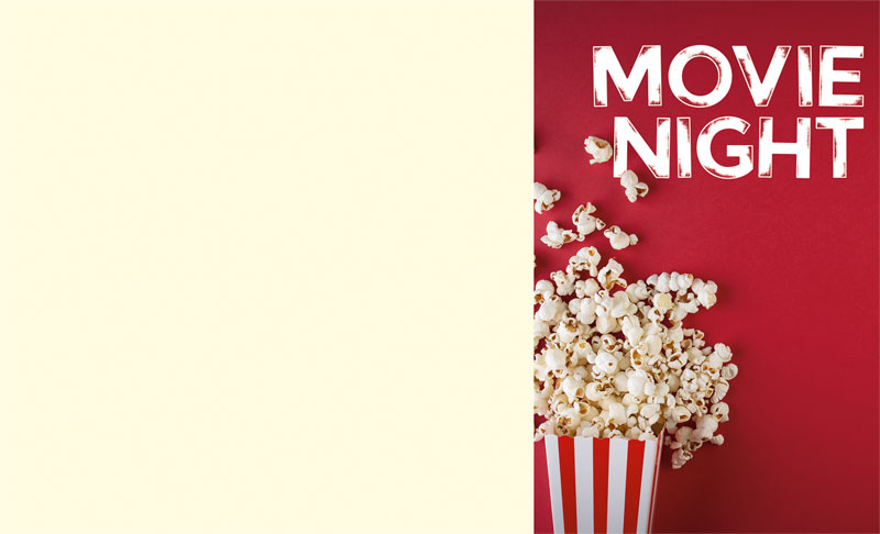 Bulletins, Summer - General, Movie Night Popcorn, 8.5 x 14