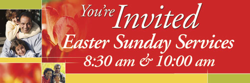 Banners, Easter, Spring Invited - 15, 5' x 15'